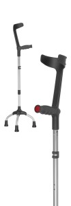 Tripod with handle of elbow crutch
