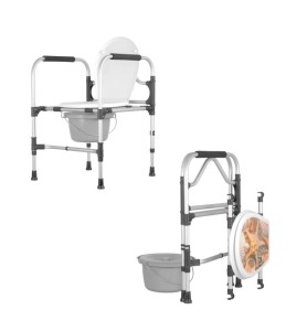 Folding toilet chairs
